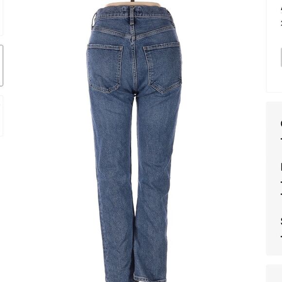 AGOLDE High Rise Organic Cotton Stretch Riley Straight Medium Wash Jeans Size 26 - Picture 3 of 10